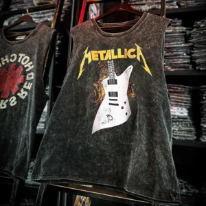 American Rock Band Printed Vintage Washed Sports Vest Cotton Sleeveless Men's T-shirt Hip-hop Gym Clothing Tank Top Summer 2025