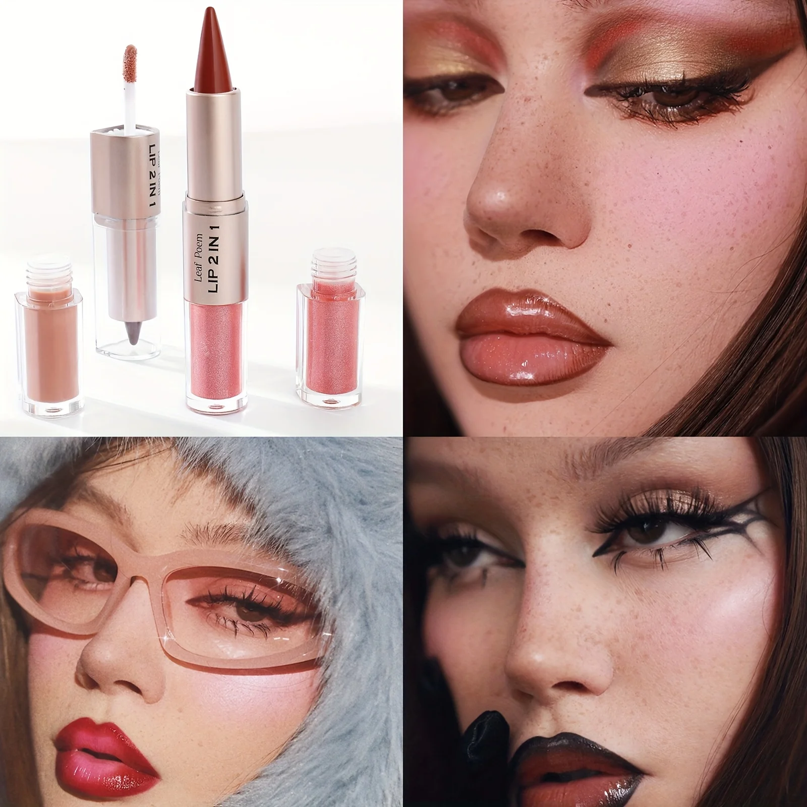 2 In 1 Dual-Ended Lip Liner & Gloss Combo High Pigmented Long-Lasting Lipstick Softens the Look of Lines Make Lips Appear Fuller - Image 2