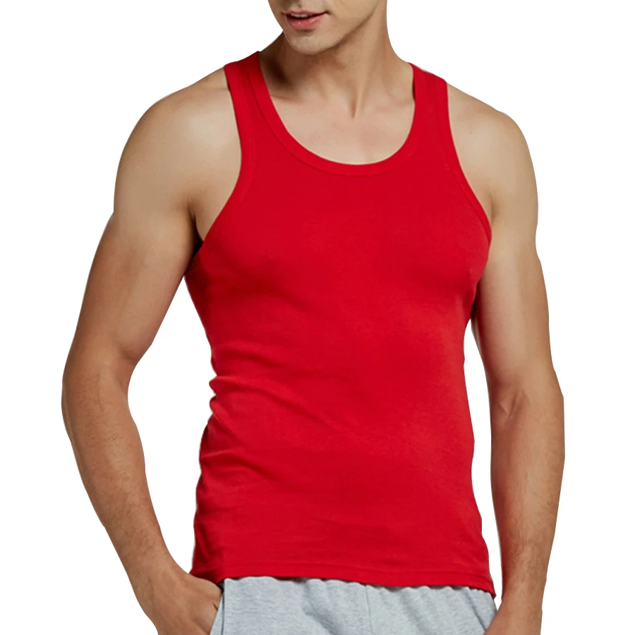 Tank Tops Men Cotton Running Vest Fitness Cool Summer Sleeveless Top Gym Sport Slim Casual Undershirt Male 9 Colors 1PCS - Image 21