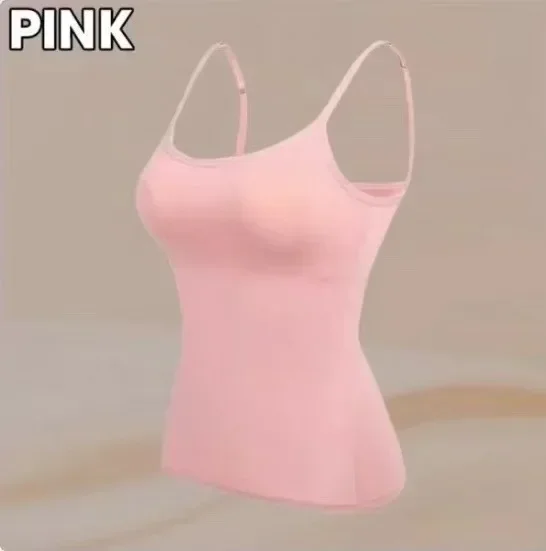 Sexy Women Tops Solid Padded Bra Spaghetti Camisole Top Women Vest Women Camisole with Built in Bra Cami Top Vest Tank Top 2024 - Image 8