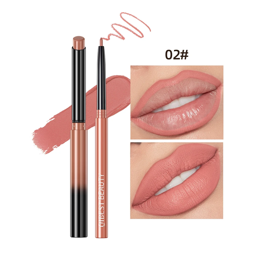 QIBEST Matte Nude Lipstick Pen Long Lasting Lipliner Lip Pencil Waterproof Lip Liner Contour Sexy Red Lip Makeup Set For Women - Image 13