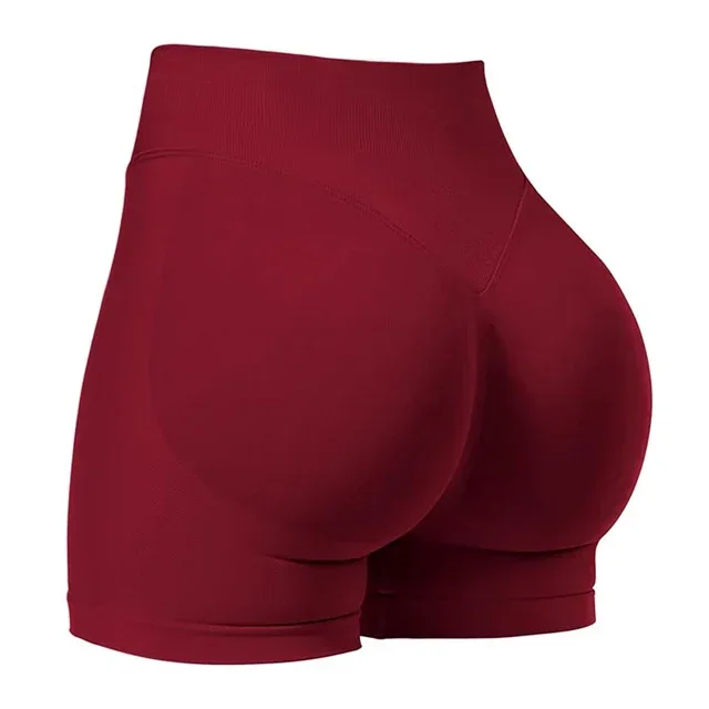 Women's High Waisted Yoga-Shorts Seamless Low Ribbed Waistband Gym Shorts Scrunch Bum High Stretch Running Cycling Shorts - Image 10