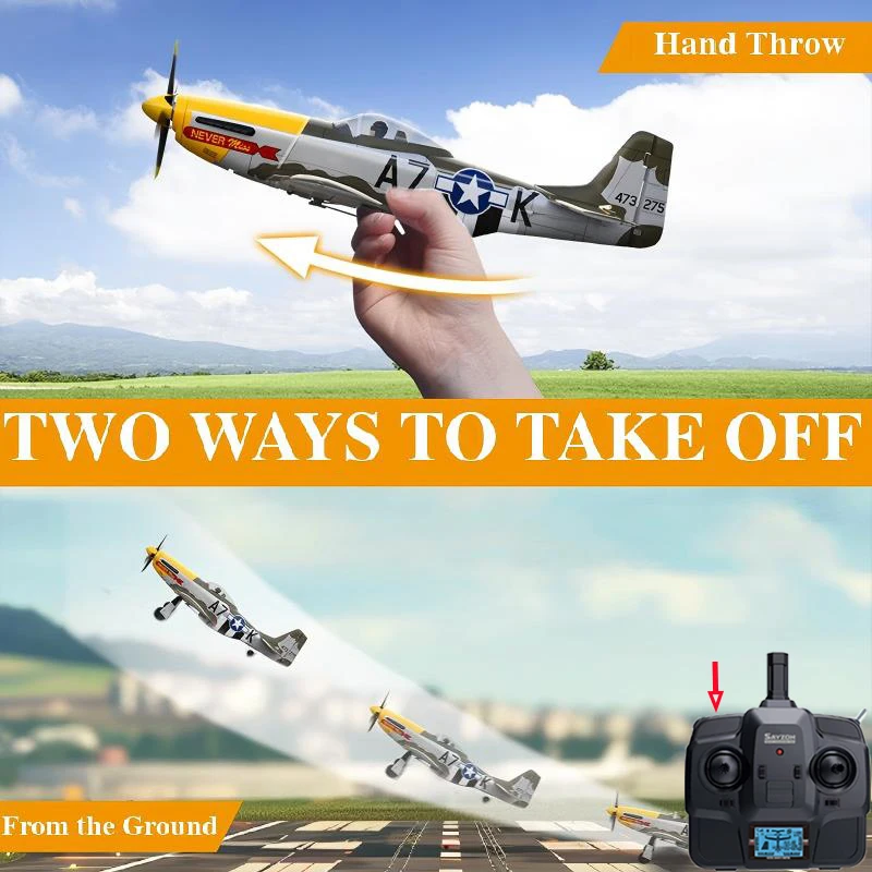RC Plane 5CH 3D/6G Fixed-wing RC Airplane 2.4GHz P51D Mustang RTF for Adults Beginners Easy to Fly Removable Brushless Fighter - Image 3