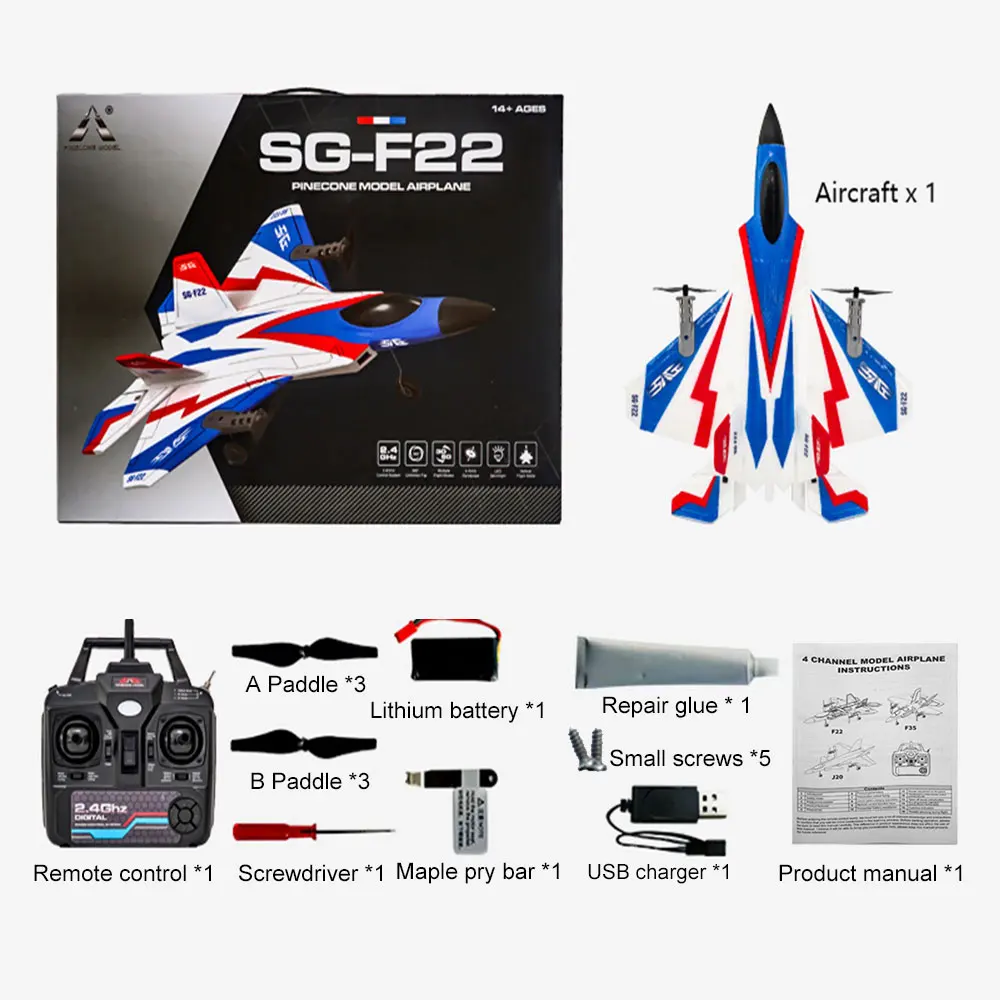SG-F22 4K RC Airplane 3D Stunt Plane Model 2.4G Remote Control Fighter Glider Electric Rc Aircraft Toys For Children Adults - Image 7