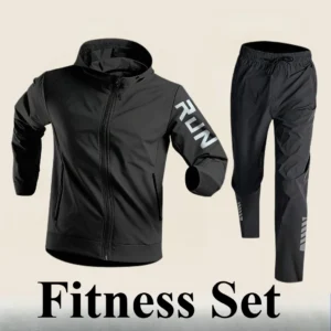 2025 Men's Gym Training Sportswear Running Sets 2 Piece Tracksuit Sports Suit Jacket+Pant Outdoor Workout Morning Run Clothing