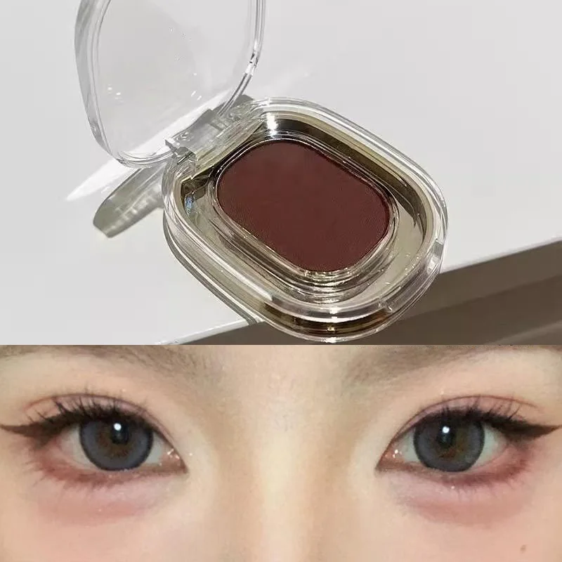 Red Brown Monochrome Eyeliner Eyeshadow Powder Palette Silky Matte Chocolate Lying Silkworm Eyeliner Waterproof Aegyo-sal Makeup - Image 4