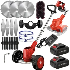 Electric Weed Wacker Battery Powered Grass Trimmer 3 in 1 Weed Trimmer Lawn Edger Brush Cutter for Lawn Garden Pruning Trimming