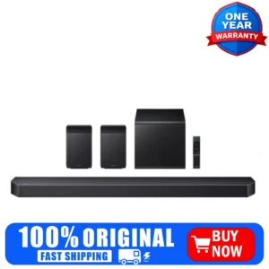 Samsung Q-Series 9.1.4ch Soundbar with Subwoofer and Rear Speakers Dolby Atmos, WiFi, HW Q930F, Black