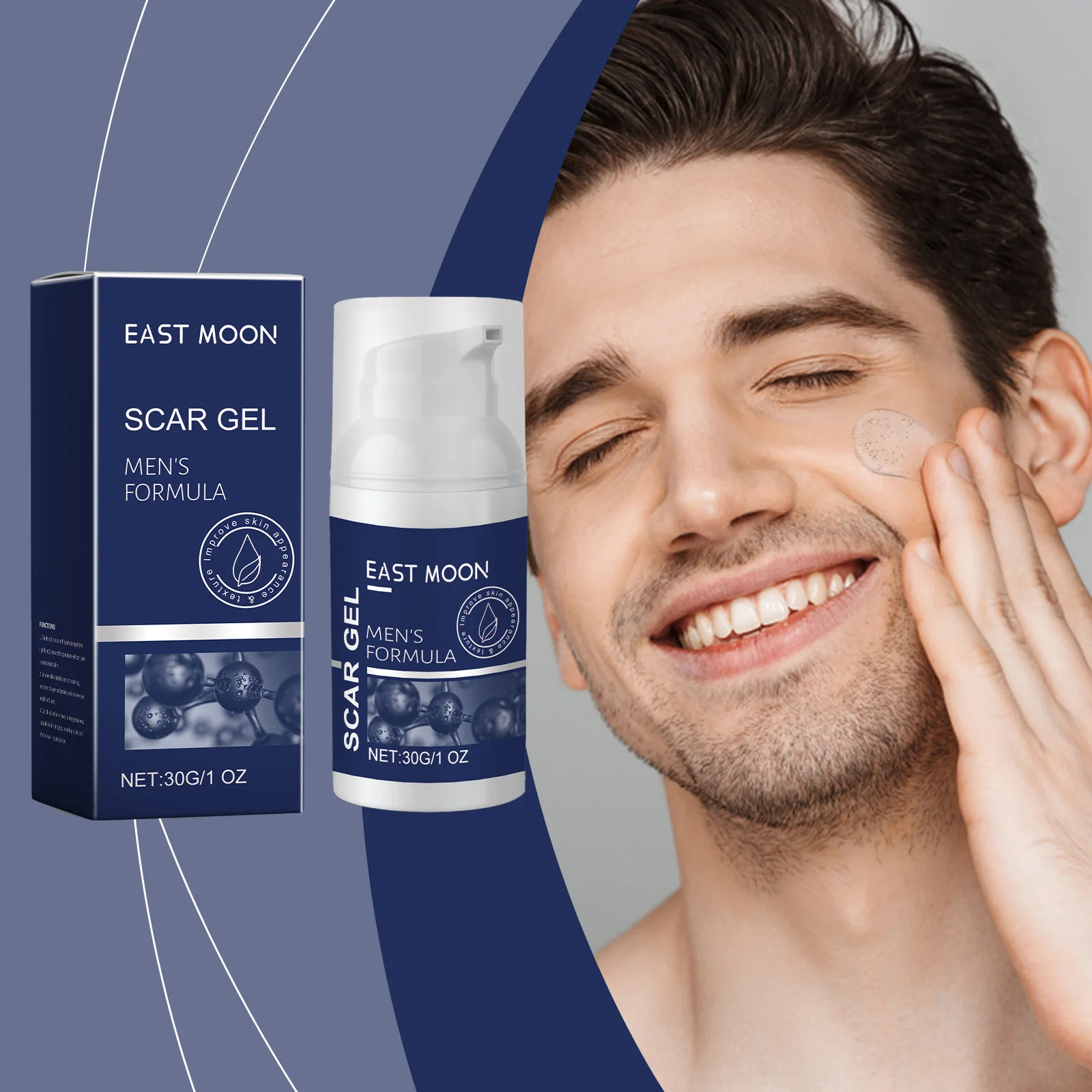 East Moon 30g Men's Skin Care Gel Collagen Scar Reduce Smoothing Skin Moisturize Quick Absorbed Light Lines Nourishing Care Gel