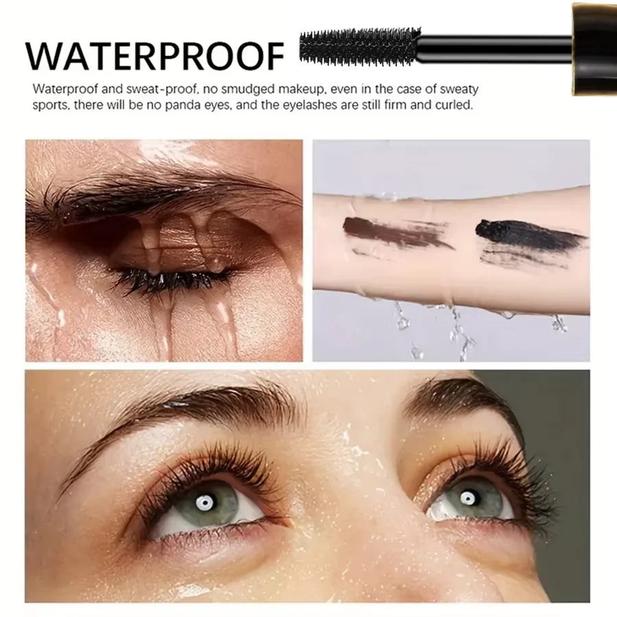 4D Black Mascara Thickening Waterproof And Slender Eye Black Lengthening, Curly, Thick, Natural, Easy to Apply, Long-Lasting - Image 3