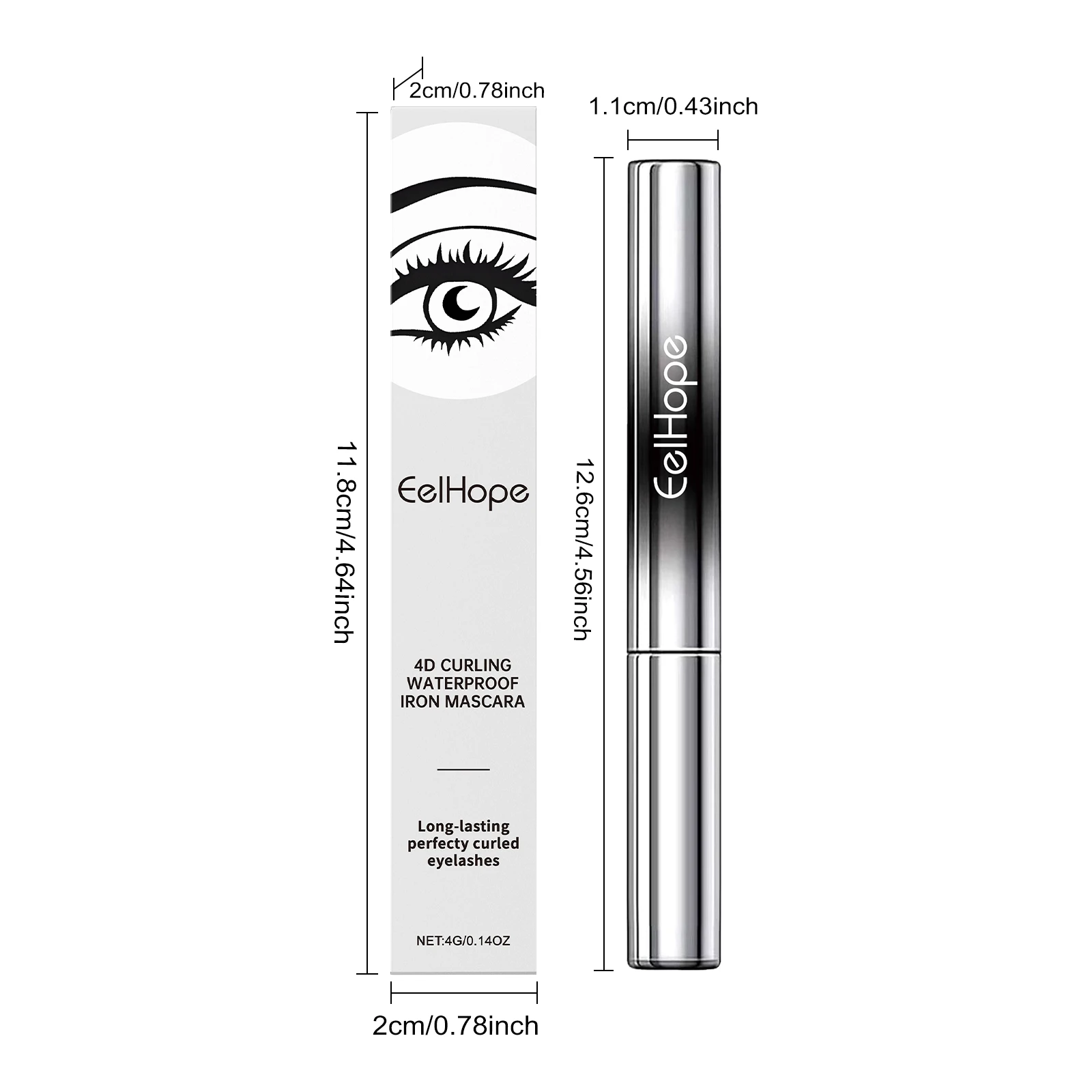 Eelhope 4g Eyelash Lengthening Mascara 4d Curly Thicken Eye Lash Long Lasting Makeup Waterproof Fast Dry Black Curling Mascara - Image 6