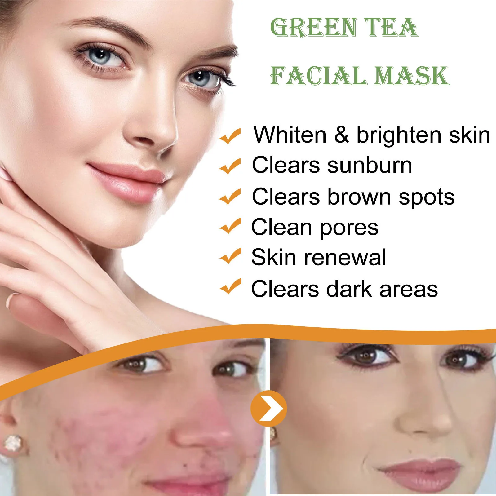 Eelhoe 40g Green Tea Cleansing Solid Face Mask Stick Acne Treatment Oil Control Moisture Remove Blackhead Clean Pores Face Mask - Image 2