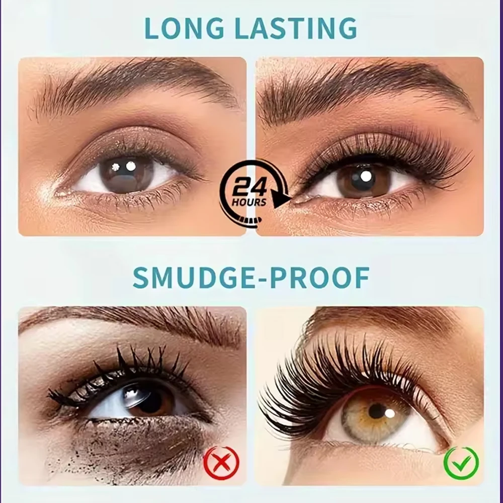 4D Black Mascara Thickening Waterproof And Slender Eye Black Lengthening, Curly, Thick, Natural, Easy to Apply, Long-Lasting - Image 5