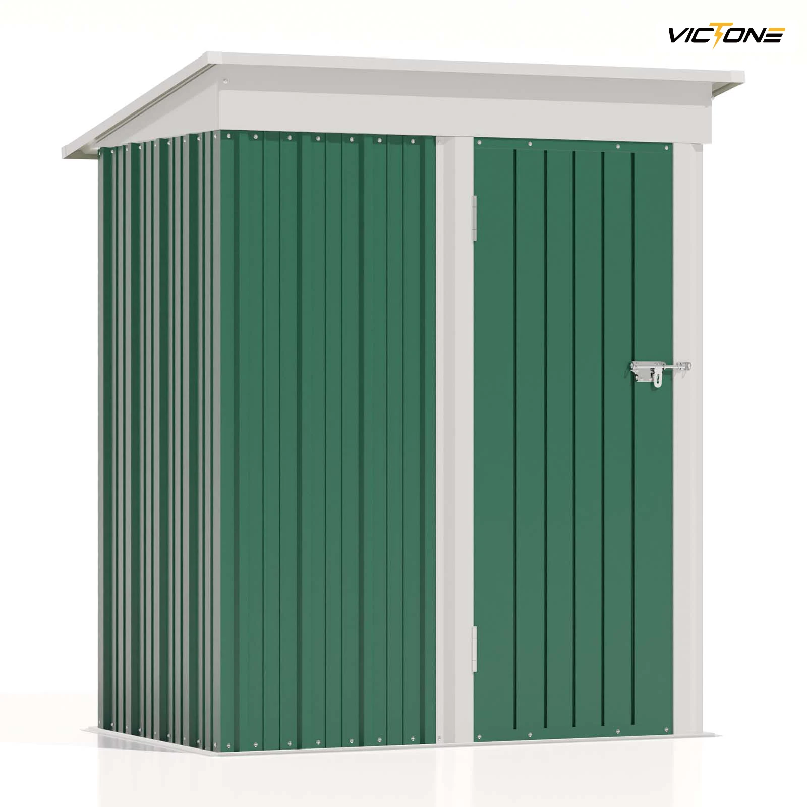 Patiowell 5x3 FT Outdoor Storage Shed, Tool Shed with Sloping Roof and Lockable Door, Metal Shed for Backyard Garden Patio Lawn - Image 8