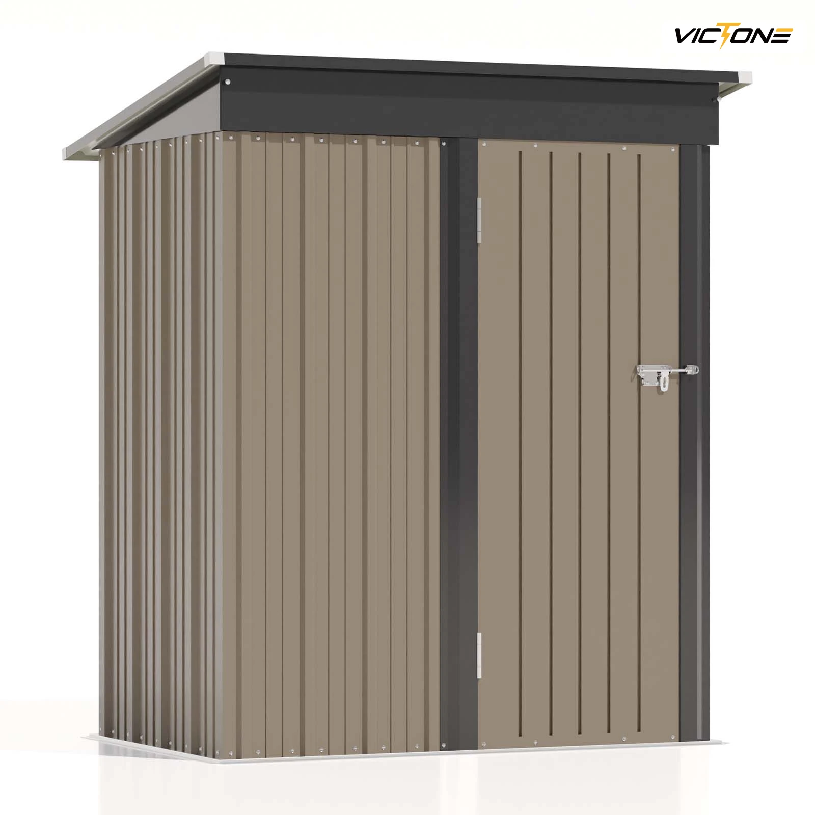 Patiowell 5x3 FT Outdoor Storage Shed, Tool Shed with Sloping Roof and Lockable Door, Metal Shed for Backyard Garden Patio Lawn - Image 7