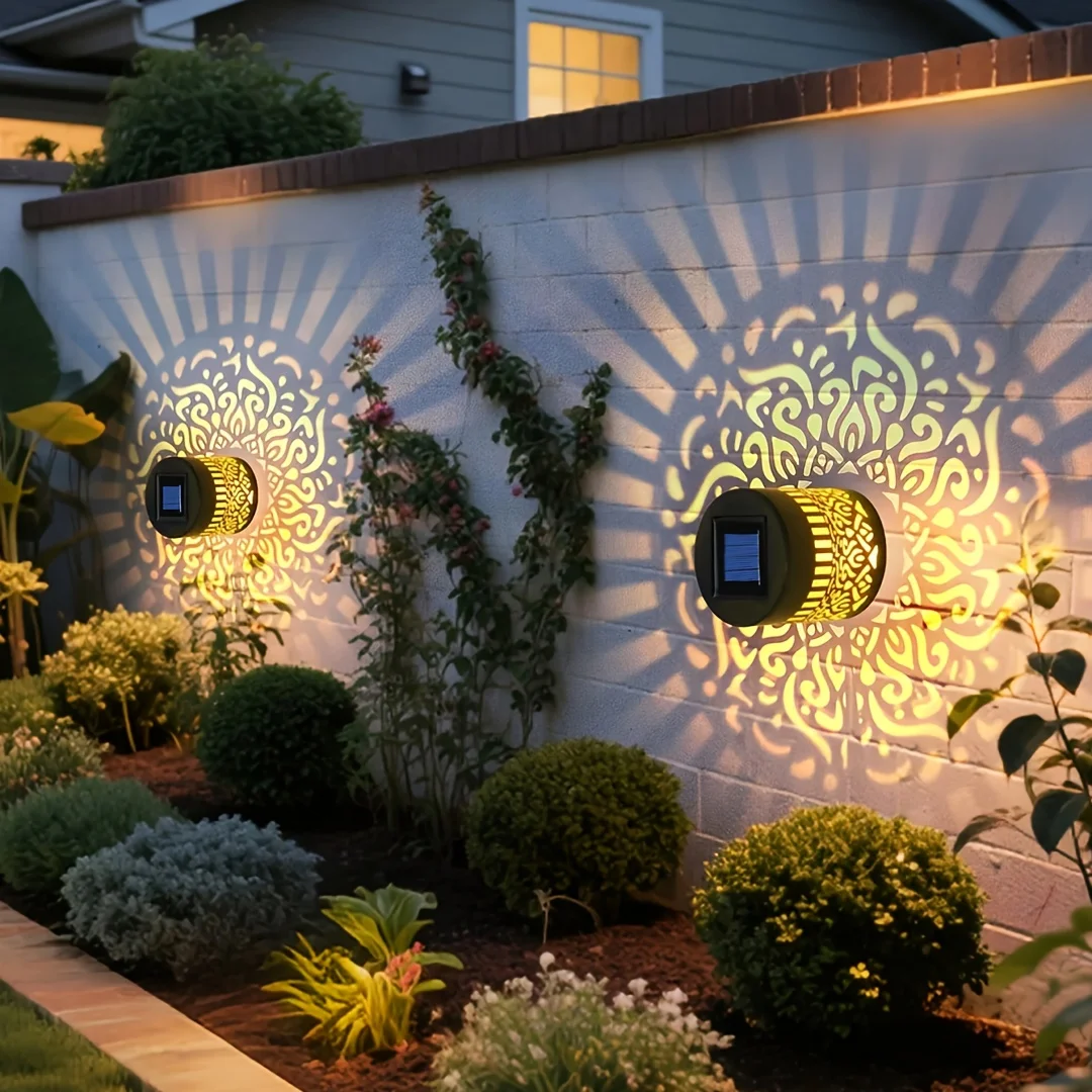 Solar-Powered Datura Lantern Light Wall Lamp Outdoor Garden Patio Walkway Decorations 1Pcs/2Pack Lighting for Garden Decor - Image 4