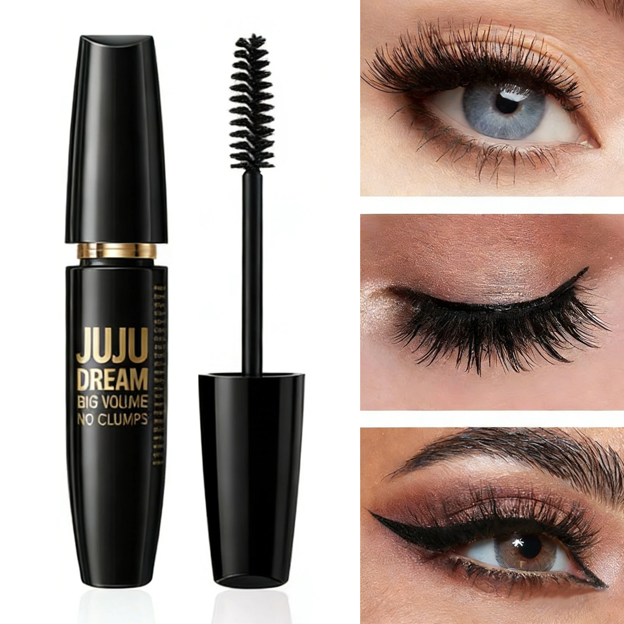 4D Black Mascara Thickening Waterproof And Slender Eye Black Lengthening, Curly, Thick, Natural, Easy to Apply, Long-Lasting - Image 4