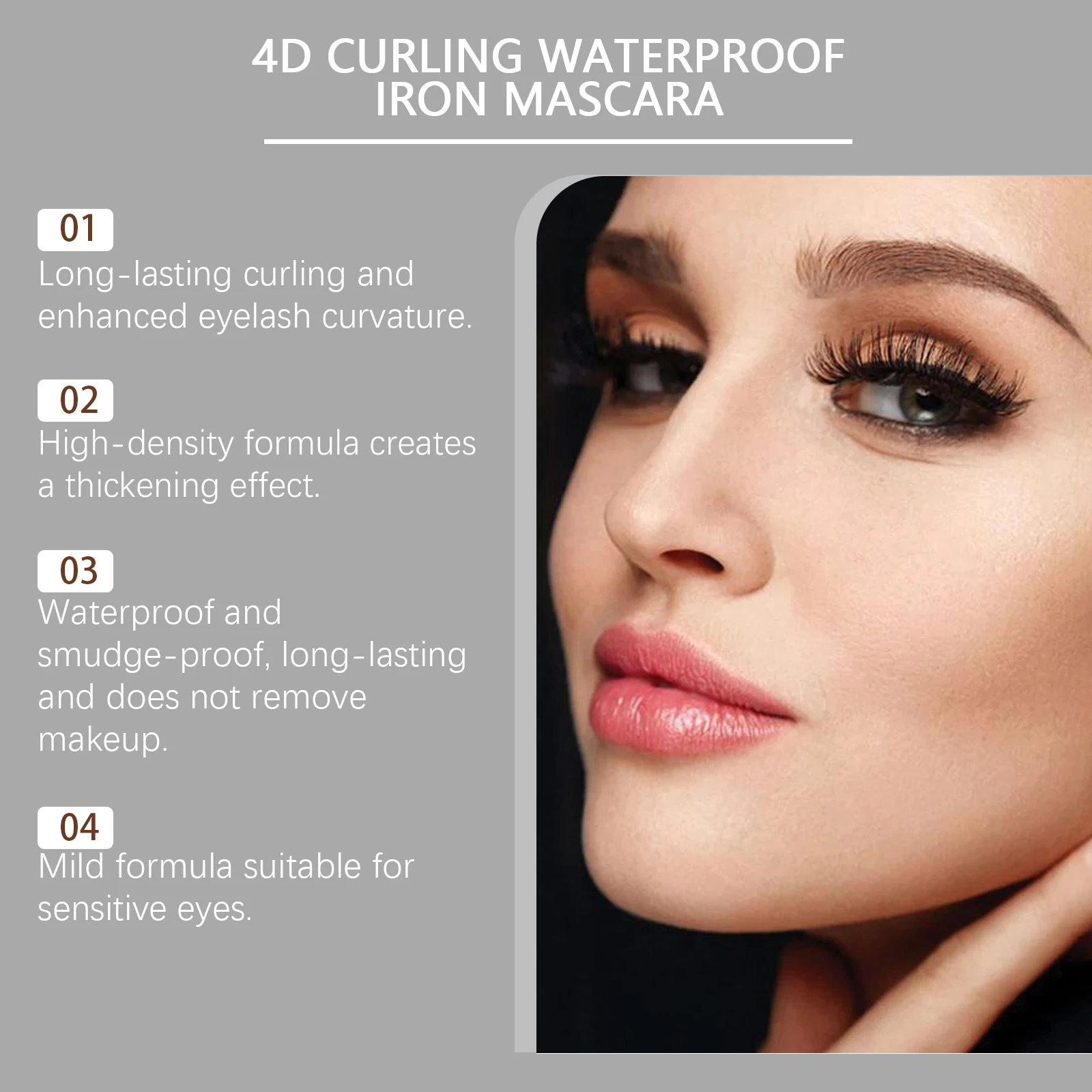 Eelhope 4g Eyelash Lengthening Mascara 4d Curly Thicken Eye Lash Long Lasting Makeup Waterproof Fast Dry Black Curling Mascara - Image 3