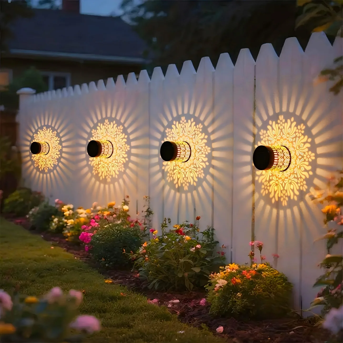 Solar-Powered Datura Lantern Light Wall Lamp Outdoor Garden Patio Walkway Decorations 1Pcs/2Pack Lighting for Garden Decor - Image 5