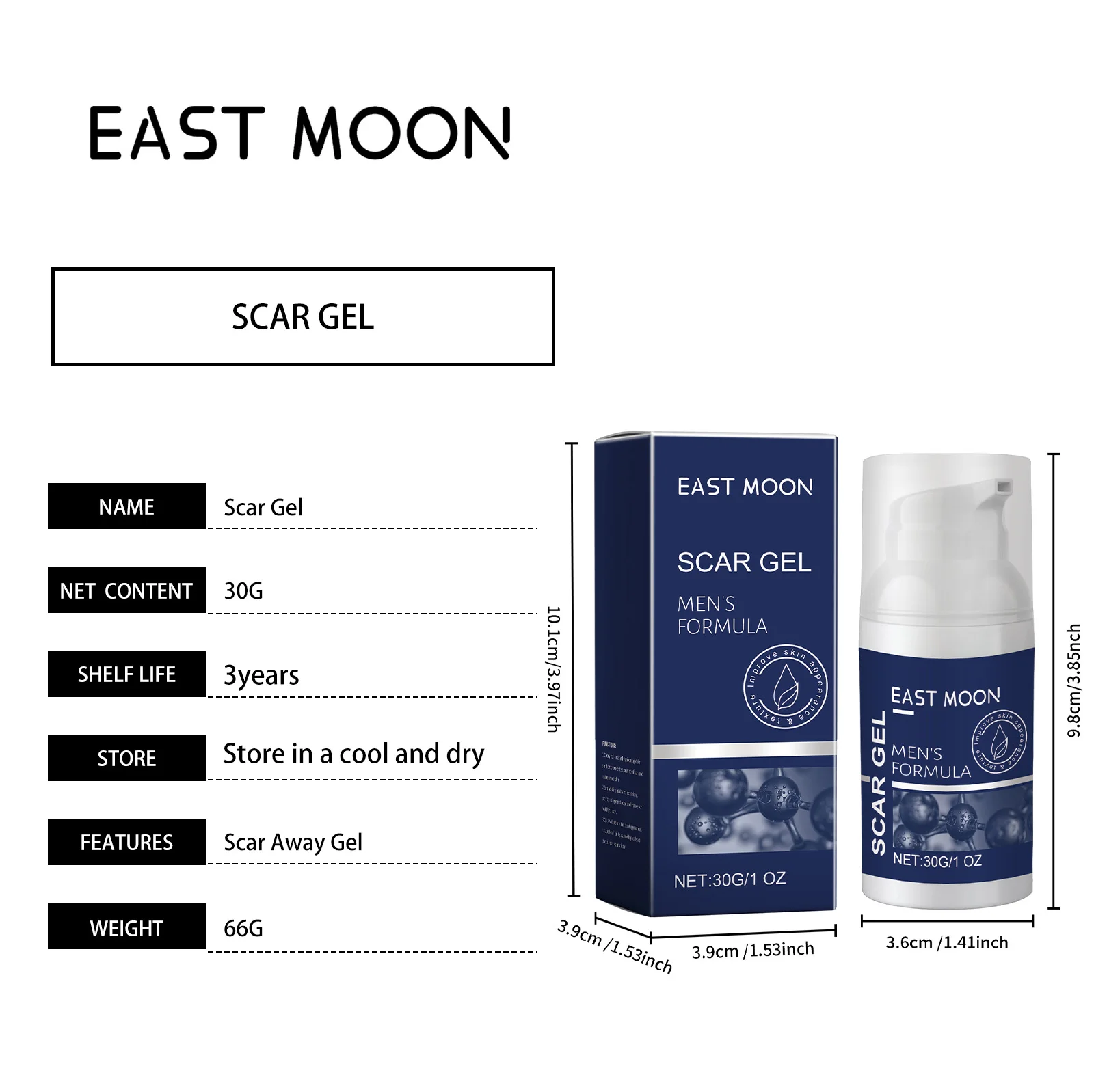 East Moon 30g Men's Skin Care Gel Collagen Scar Reduce Smoothing Skin Moisturize Quick Absorbed Light Lines Nourishing Care Gel - Image 6