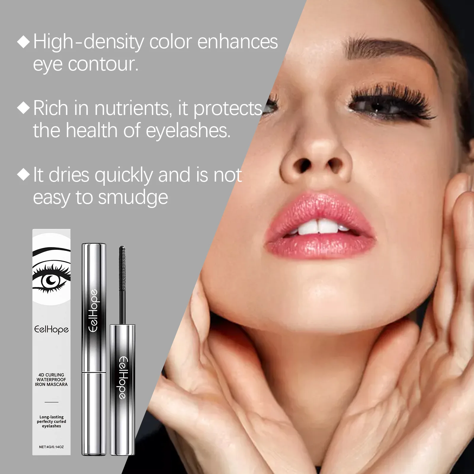Eelhope 4g Eyelash Lengthening Mascara 4d Curly Thicken Eye Lash Long Lasting Makeup Waterproof Fast Dry Black Curling Mascara - Image 4