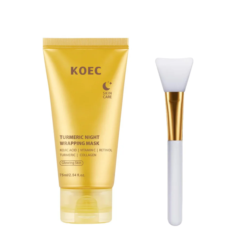 Turmeric Overnight Peel Off Mask with Collagen for Dark Spots Brightening Firming Hydrating Face Mask Oil Control Skin Care 75ml - Image 7