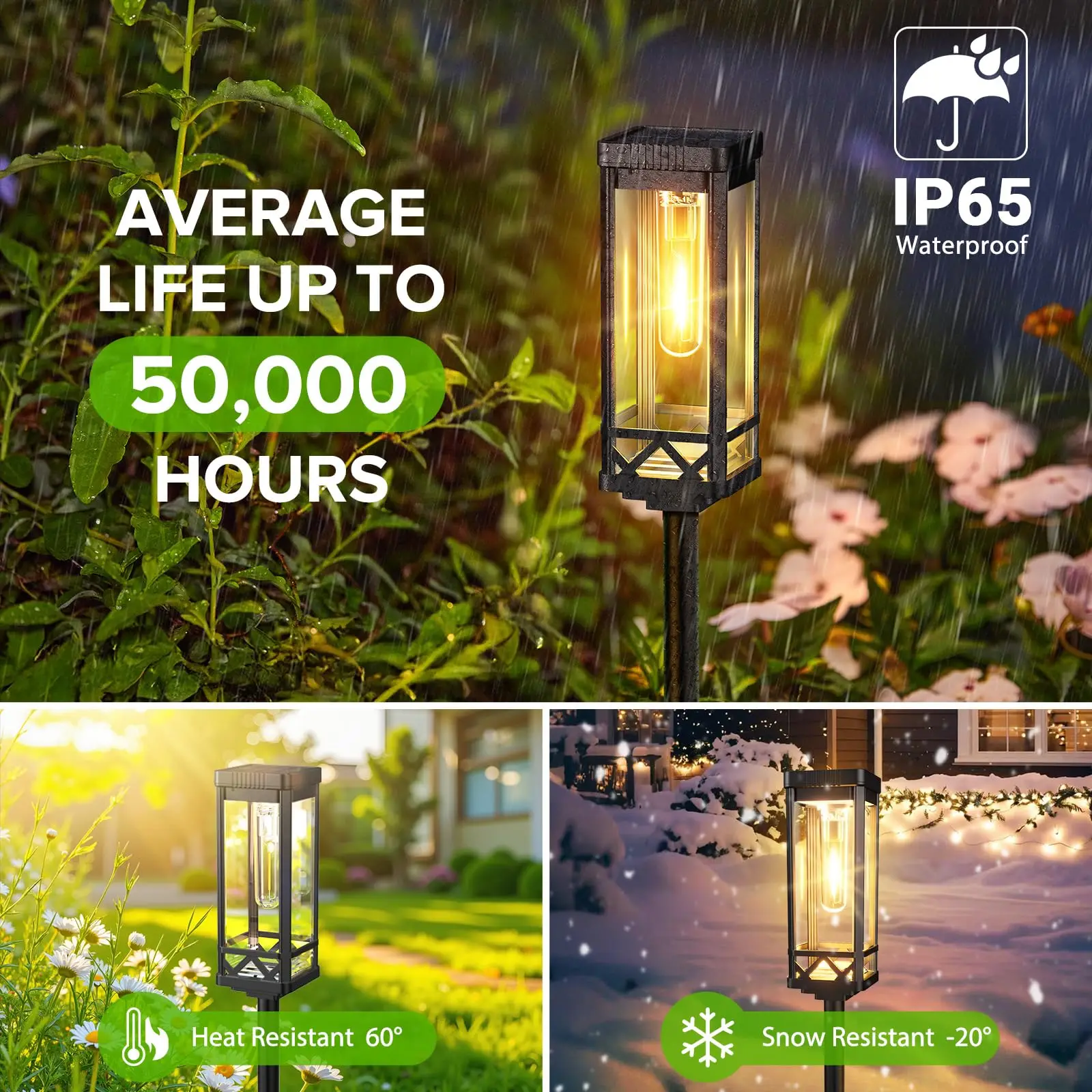 Solar Pathway Lights Outside Waterproof Walkway Light Solar Powered Landscape Lights for Driveway Lawn Patio Sidewalk Yard - Image 5
