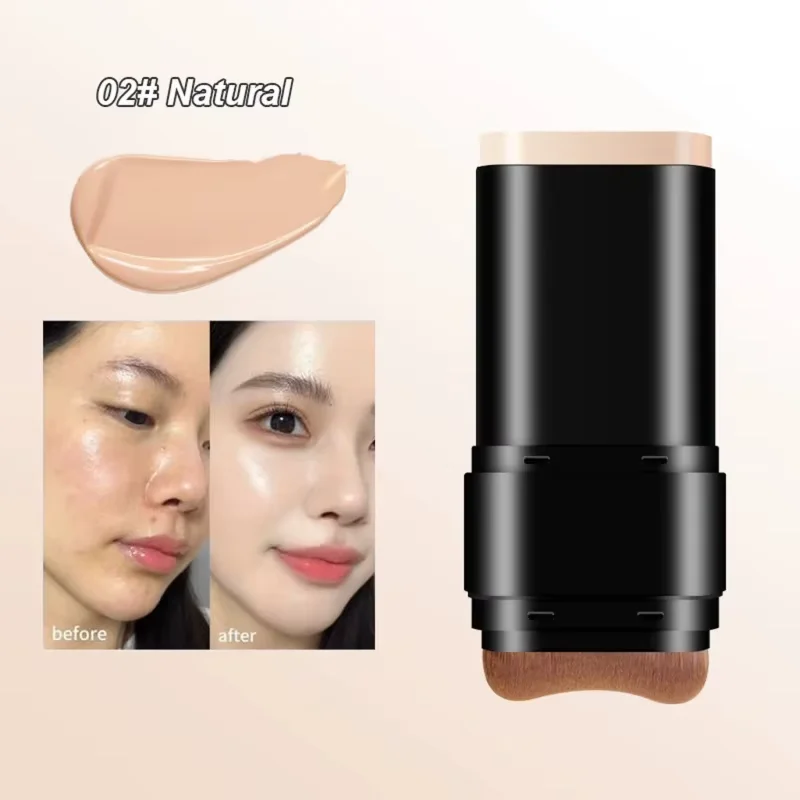 2-In-1 Concealer Foundation Stick Waterproof Sweatproof Full-Coverage Heavy-Duty Concealer Suitable For Skin Types(Dry, Oily) - Image 7