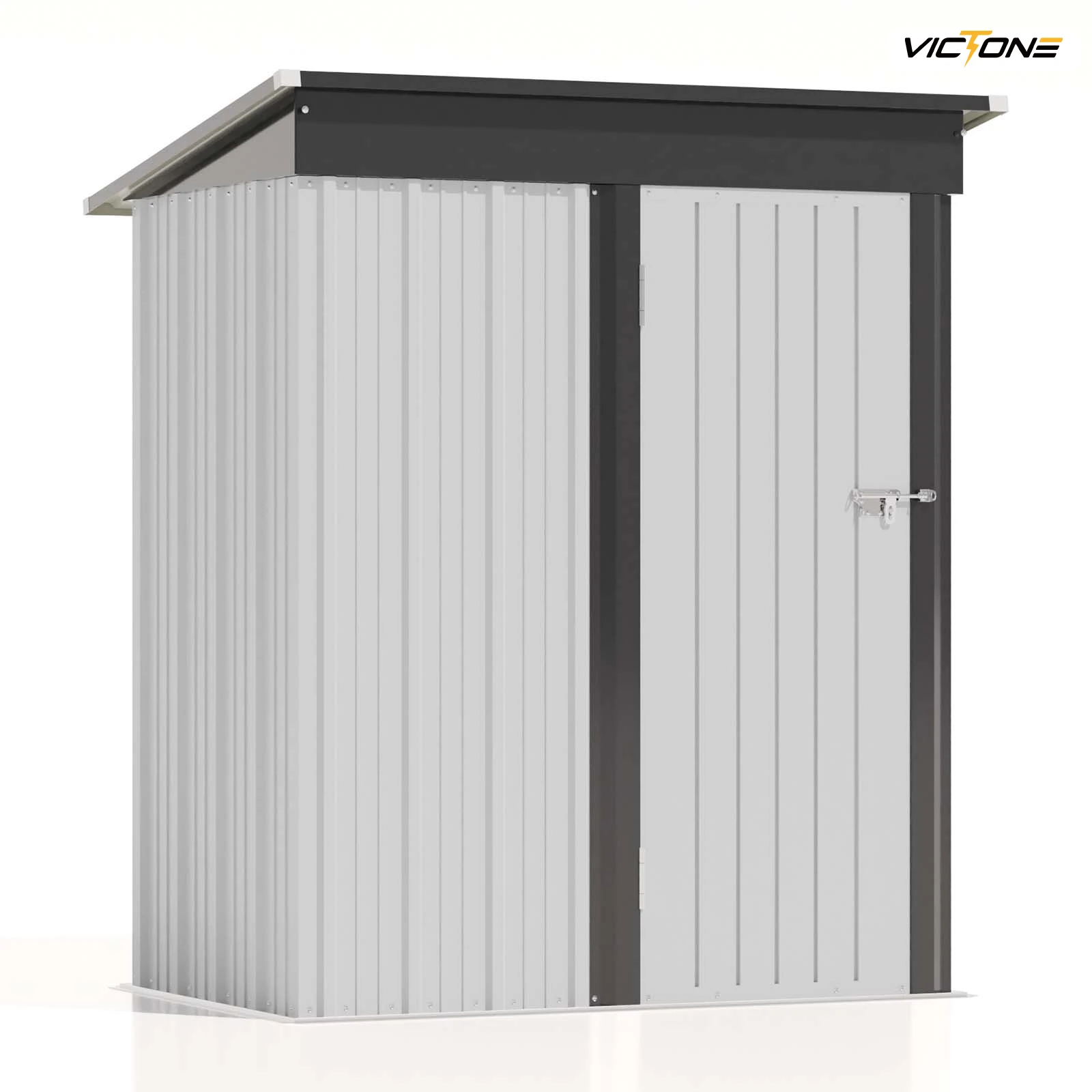 Patiowell 5x3 FT Outdoor Storage Shed, Tool Shed with Sloping Roof and Lockable Door, Metal Shed for Backyard Garden Patio Lawn - Image 9