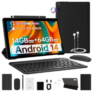 11 Inch 14GB RAM+64GB ROM (TF 1TB) Android 14 Octa-Core 6800mAh With Stylus Keyboard Mouse for Online Learning and Office Work