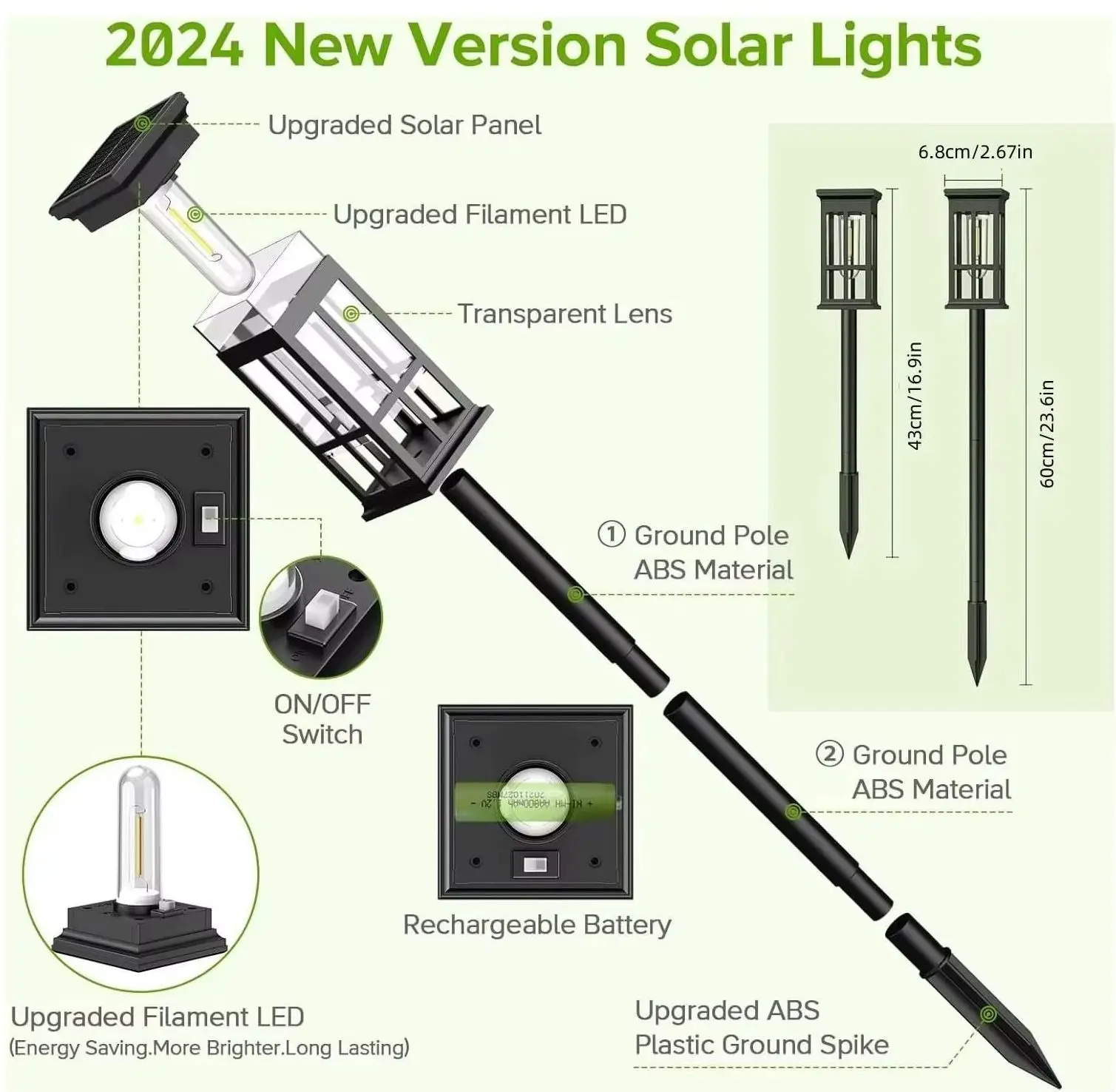 Solar Pathway Light Outdoor Solar Lamp Waterproof Landscape Lighting for Garden Yard Patio Walkway Driveway Camping Decor - Image 3