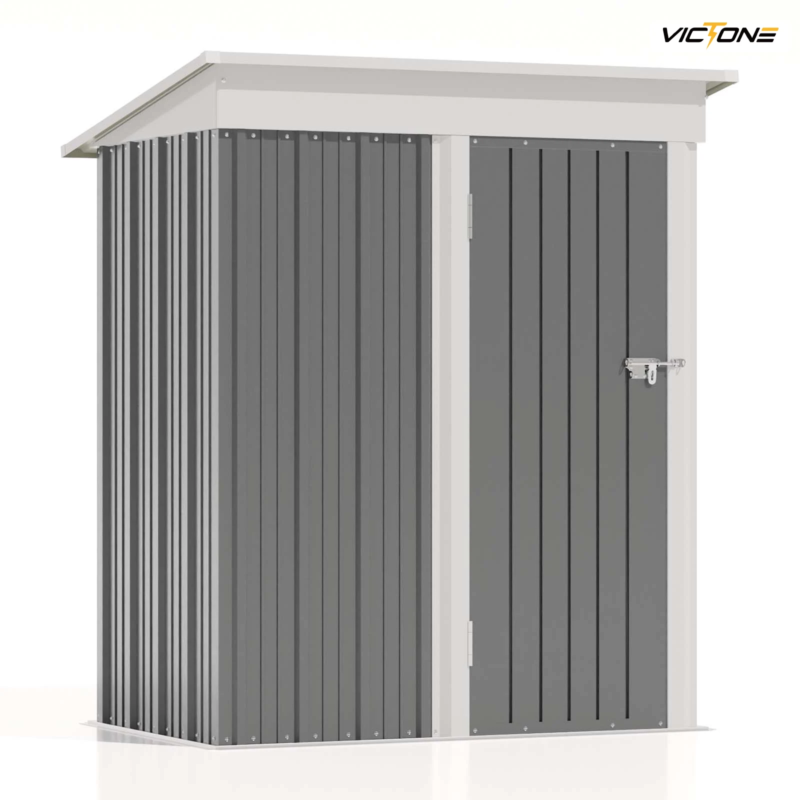 Patiowell 5x3 FT Outdoor Storage Shed, Tool Shed with Sloping Roof and Lockable Door, Metal Shed for Backyard Garden Patio Lawn - Image 10