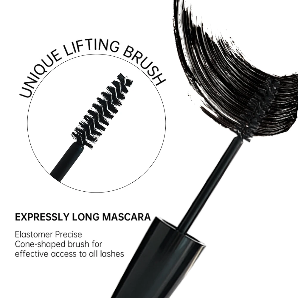 4D Black Mascara Thickening Waterproof And Slender Eye Black Lengthening, Curly, Thick, Natural, Easy to Apply, Long-Lasting - Image 6