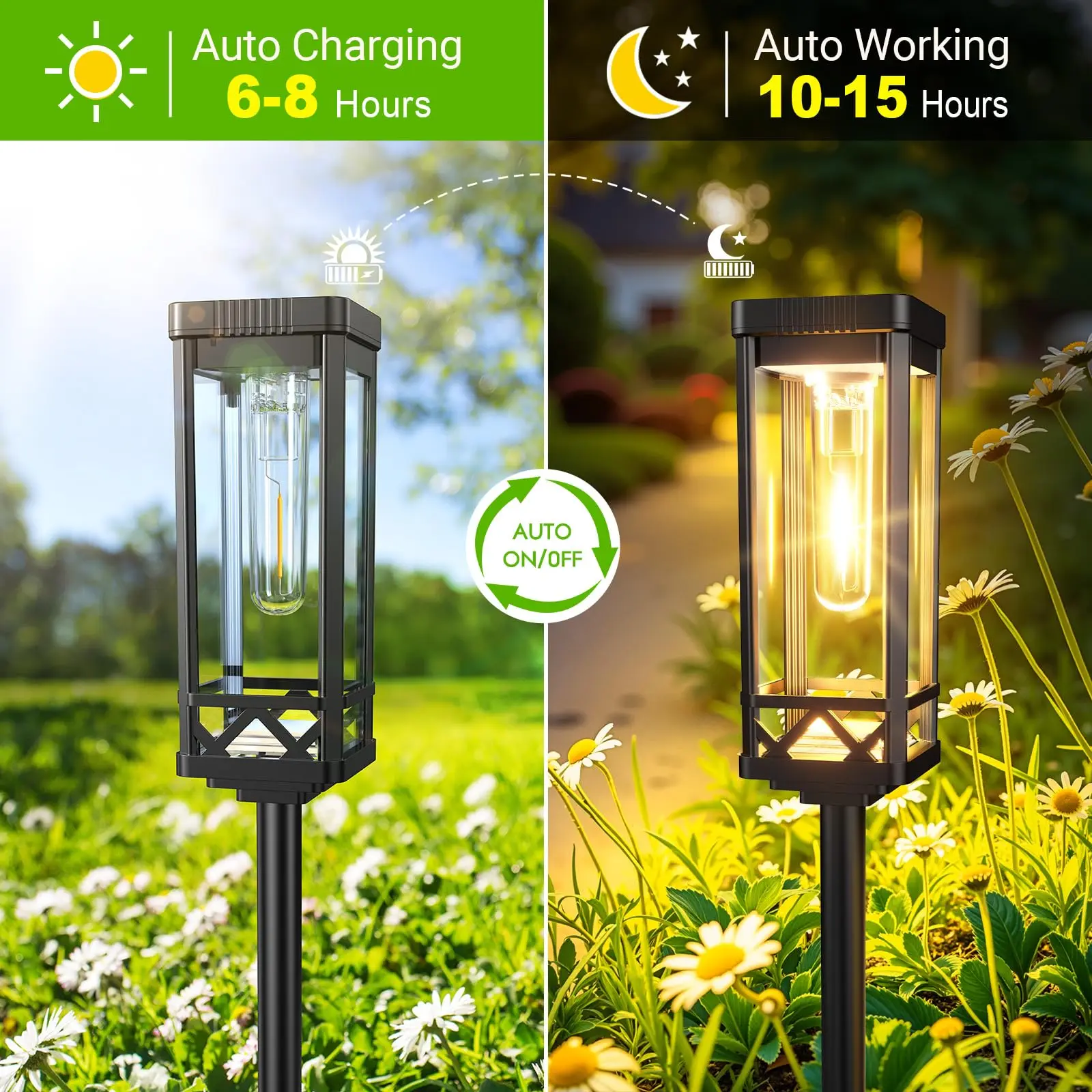 Solar Pathway Lights Outside Waterproof Walkway Light Solar Powered Landscape Lights for Driveway Lawn Patio Sidewalk Yard - Image 3