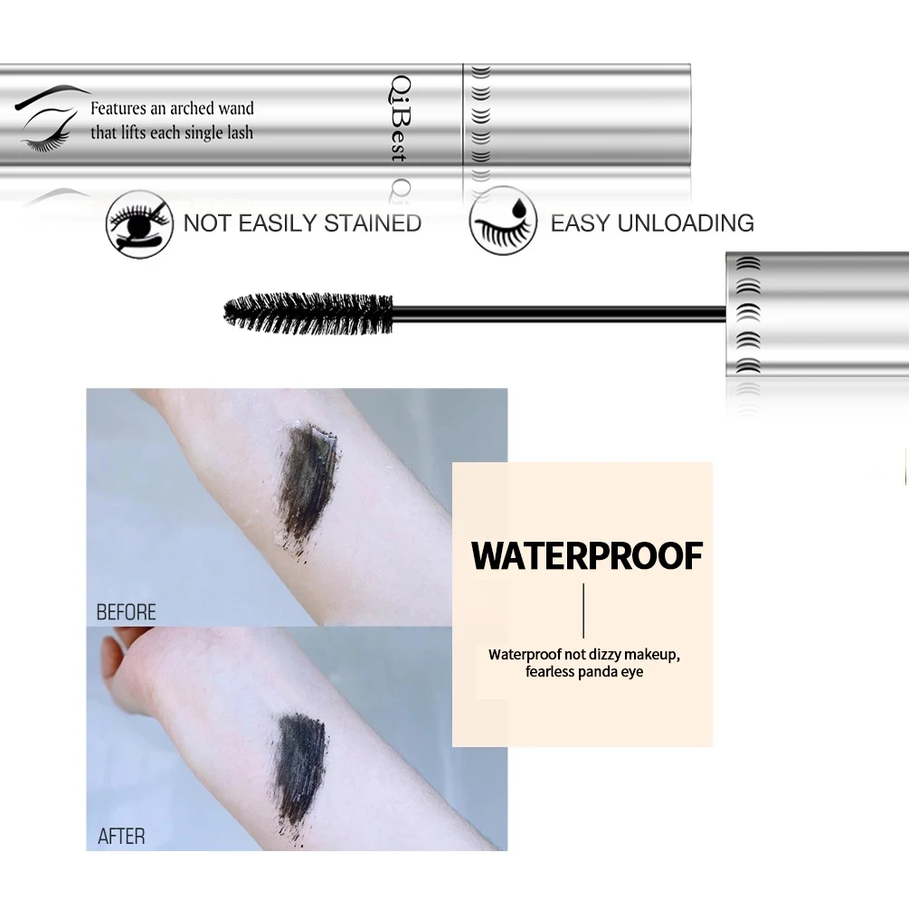 2pcs/set Black Mascara Beauty Makeup 4D Curling Lash Eyelash Extension Waterproof Liquid Volume Mascara Long-wearing Cosmetic - Image 2