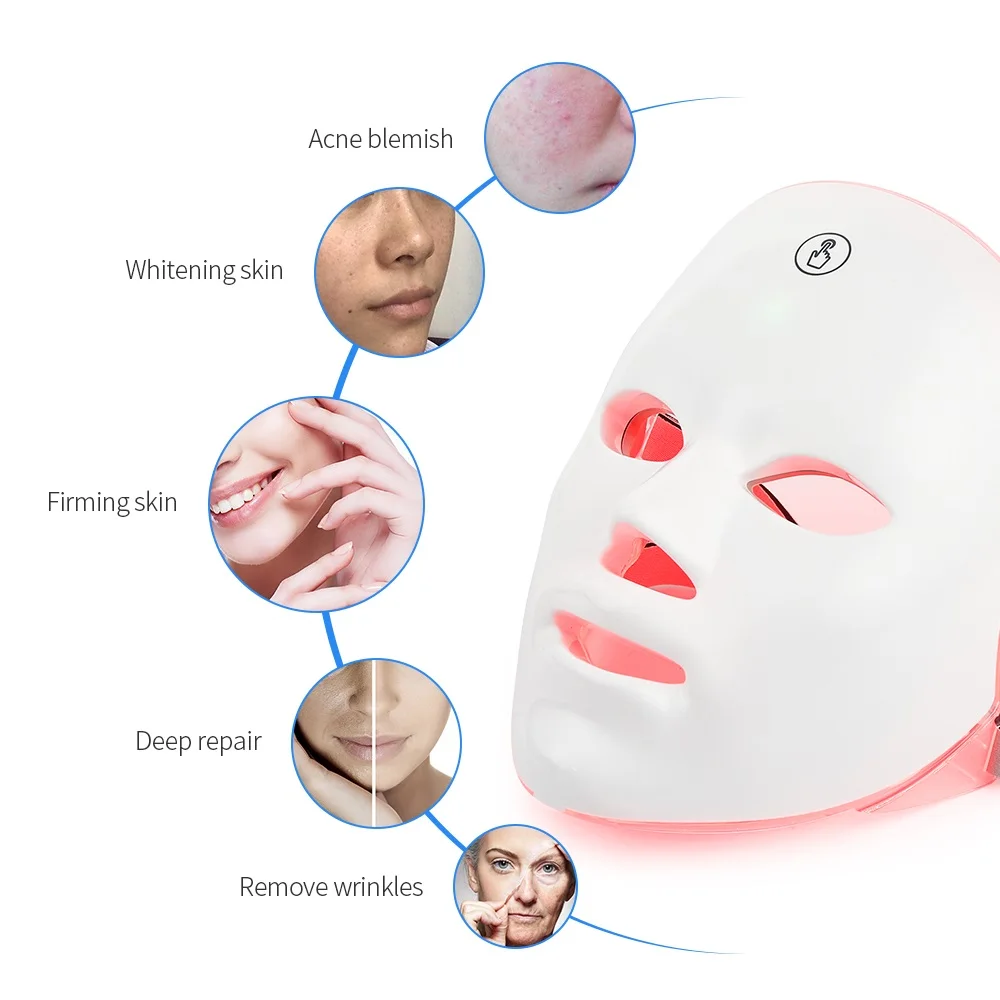 Rechargeable Facial LED Mask 7 Colors LED Photon Beauty Mask Skin Rejuvenation Home Face Lifting Whitening Skin Care Beauty Mask - Image 4