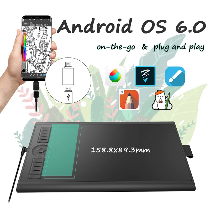 GAOMON M10K PRO 10 * 6.25'' Graphic Pen Tablet Drawing Board with 8192 Pressure Battery-Free Stylus Support Android OS & Redial - Image 5