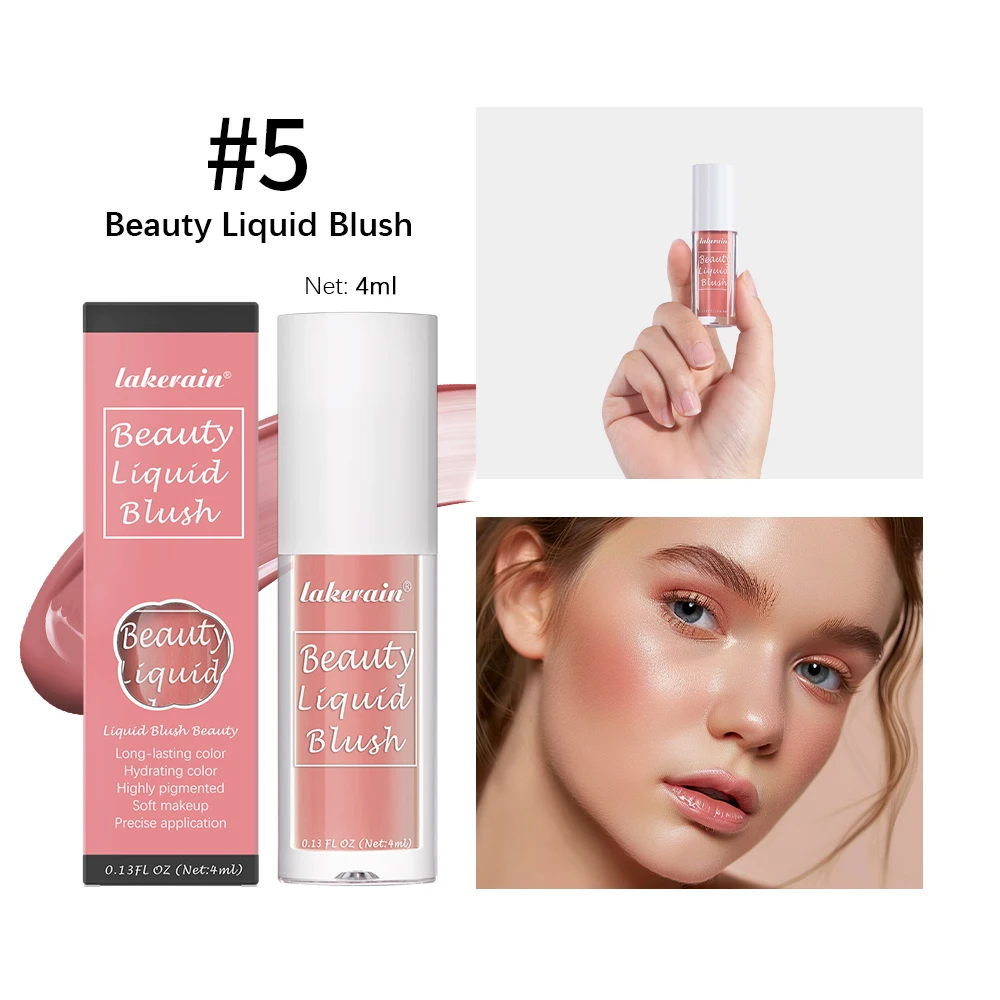 Beauty Liquid Blush Lipstick Blush Eyes Cheek Blusher Waterproof Mositure Face Contour Shadow Liquid Lip Gloss Plump Makeup - Image 7