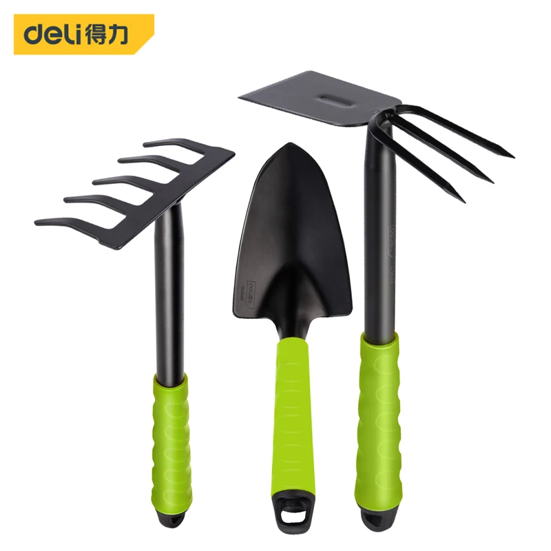 Deli Gardening Tool Sets Shovel Hoe Harrow 1/3/4 Pcs with PP Coated Handle,Garden Lawn Farmland Transplant Gardening Bonsai Tool - Image 7