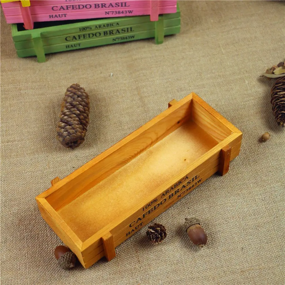1 PC Tools Garden Decor Trough Decorative Pots Succulent Boxes Rectangle Vase Vintage Crates Wood Flower Pot - Image 3