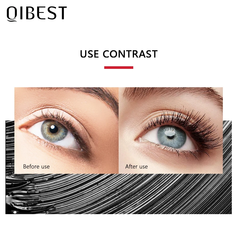QIBEST Black Mascara Eyelashes Mascara 4D Silky Eyelashes Lengthening Eyelashes Makeup Waterproof Mascara Volume Eye Cosmetics - Image 2