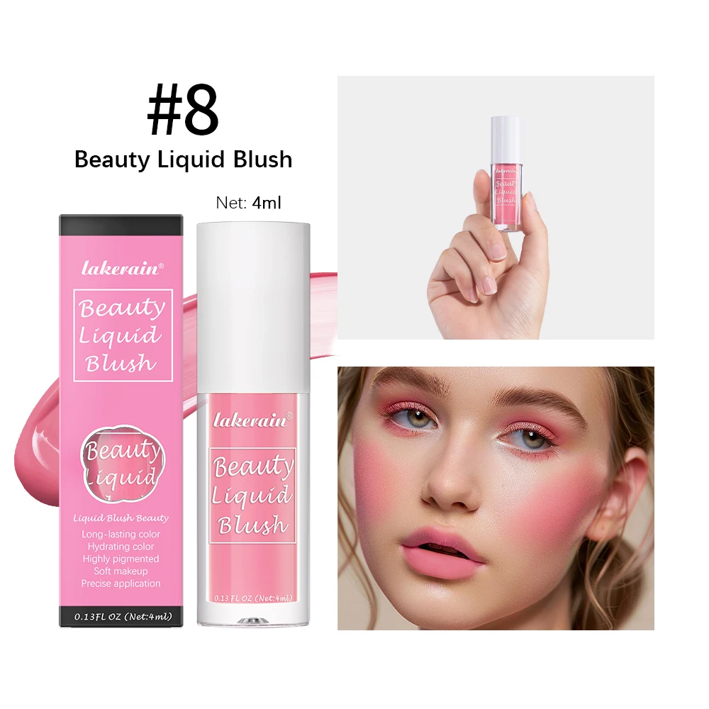 Beauty Liquid Blush Lipstick Blush Eyes Cheek Blusher Waterproof Mositure Face Contour Shadow Liquid Lip Gloss Plump Makeup - Image 10