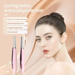 Electric Lash Curler Heated - USB Rechargeable Eyelash Curling Iron, Portable Waterproof Kit for Long Lasting Curly Eye Lashes