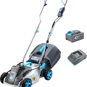 40V 13-Inch Cordless Lawn Mower with 4.0Ah Battery & Fast Charger, Lightweight Foldable for Small Yards, 5 Height Adjustments