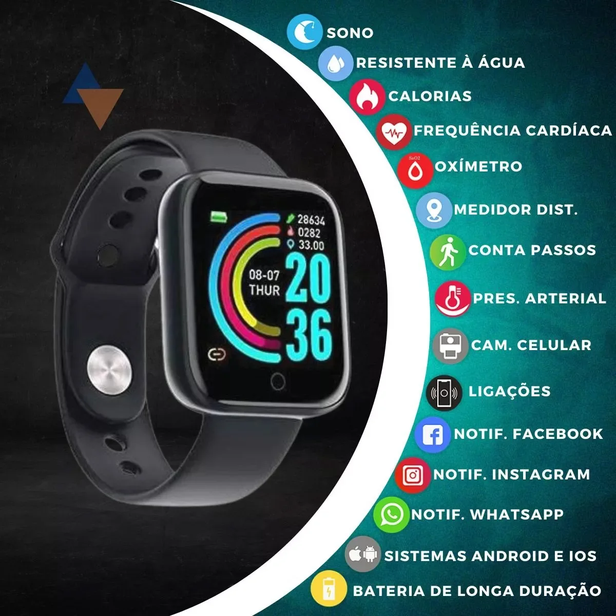 D20 Smart Watch Sport Fitness Tracker Pedometer Smartwatch for Men Women Digital Wristwatch Y68 Pro6 Gift - Image 3