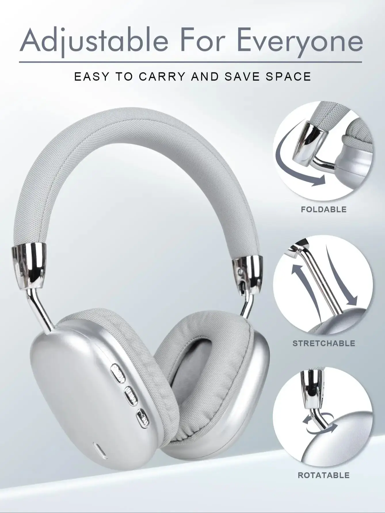 B36 Wireless Bluetooth 5.3 Over-Ear Headphones with ANC Noise Cancelling 8H Playtime Ergonomic Design HD Microphone Foldable - Image 3
