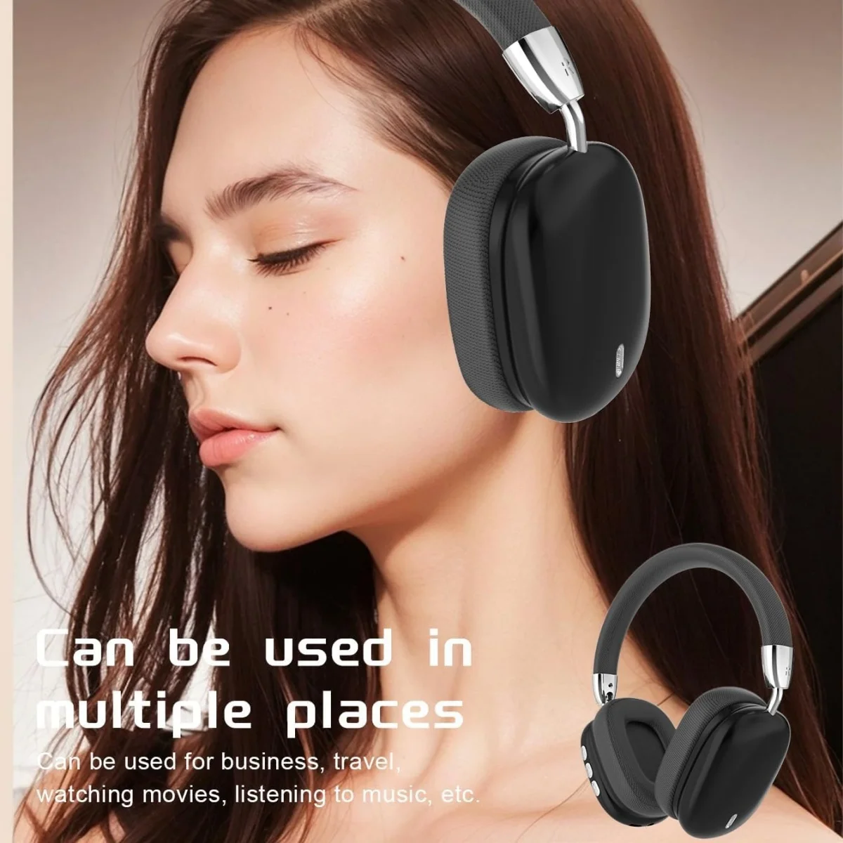 Wireless Bluetooth Headphones, Hi-Res Audio, Foldable & Lightweight, Deep Bass, Long Battery Life - Image 2