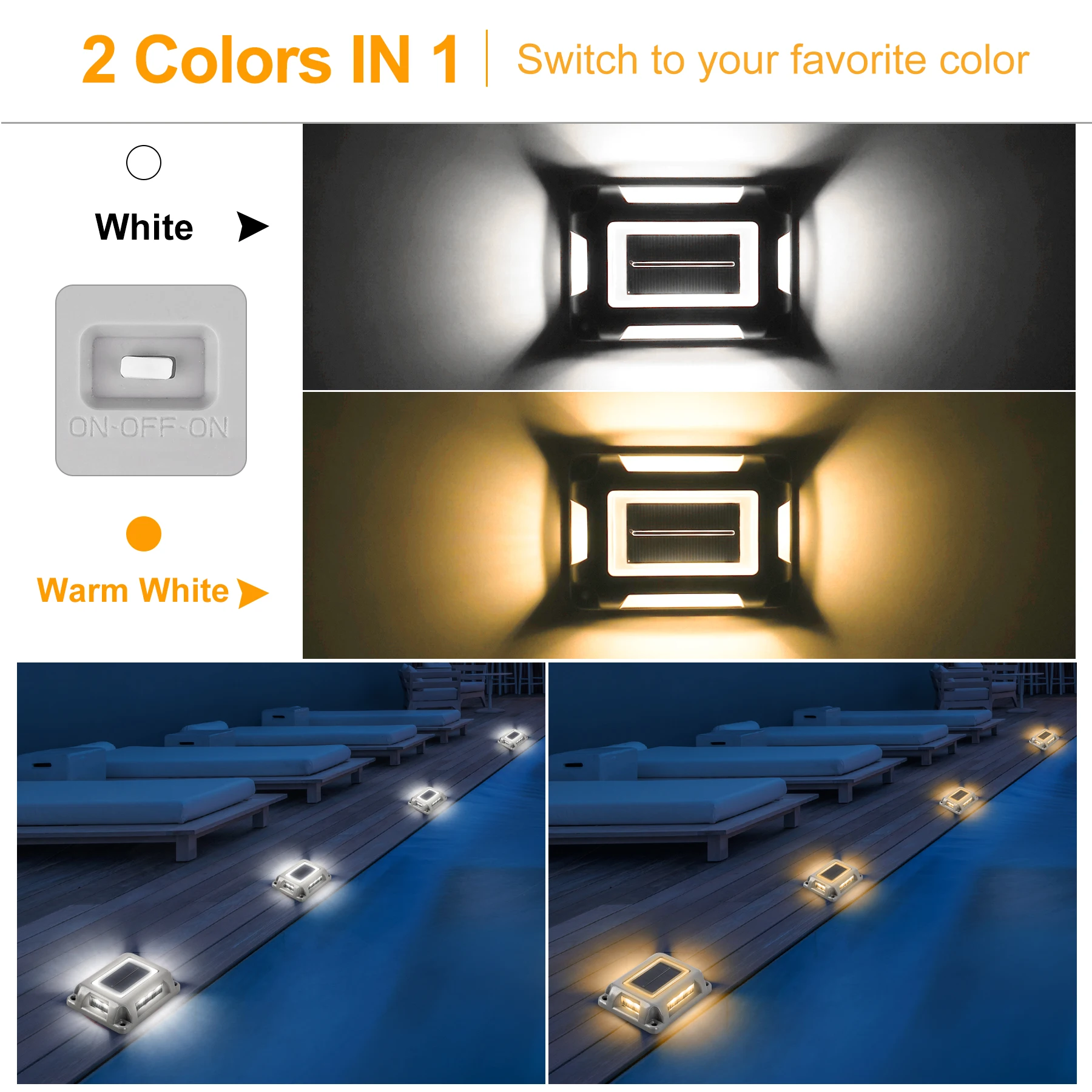 1pc 16leds Super Bright Rectangle Solar Ground Light Solar Light IP65 Waterproof Driveway Markers Step Lights Solar Deck Light - Image 2