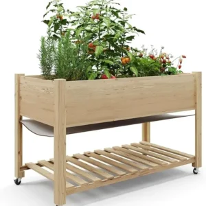 Wooden Raised Garden Bed with Legs,Elevated Raised Planter Box Outdoor for Growing Vegetables and Herbs,Table Garden Bed