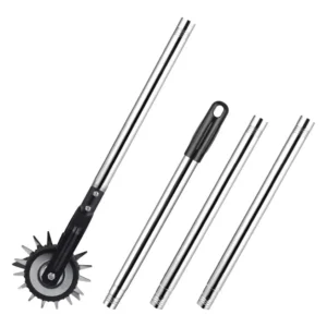 1Set Wheel Rotary Lawn Edger Manual Metal Garden Trimmer Extended Handle Easy Operation Portable Lawn Trimming Edger Weed